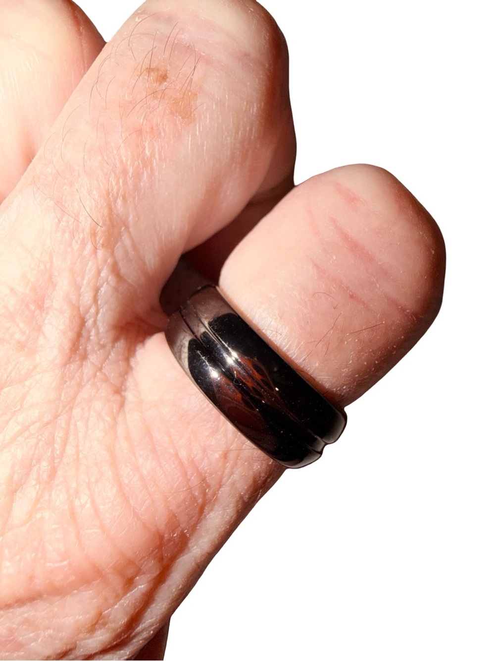 Men's Polished Black Tungsten Comfort-Fit Ring